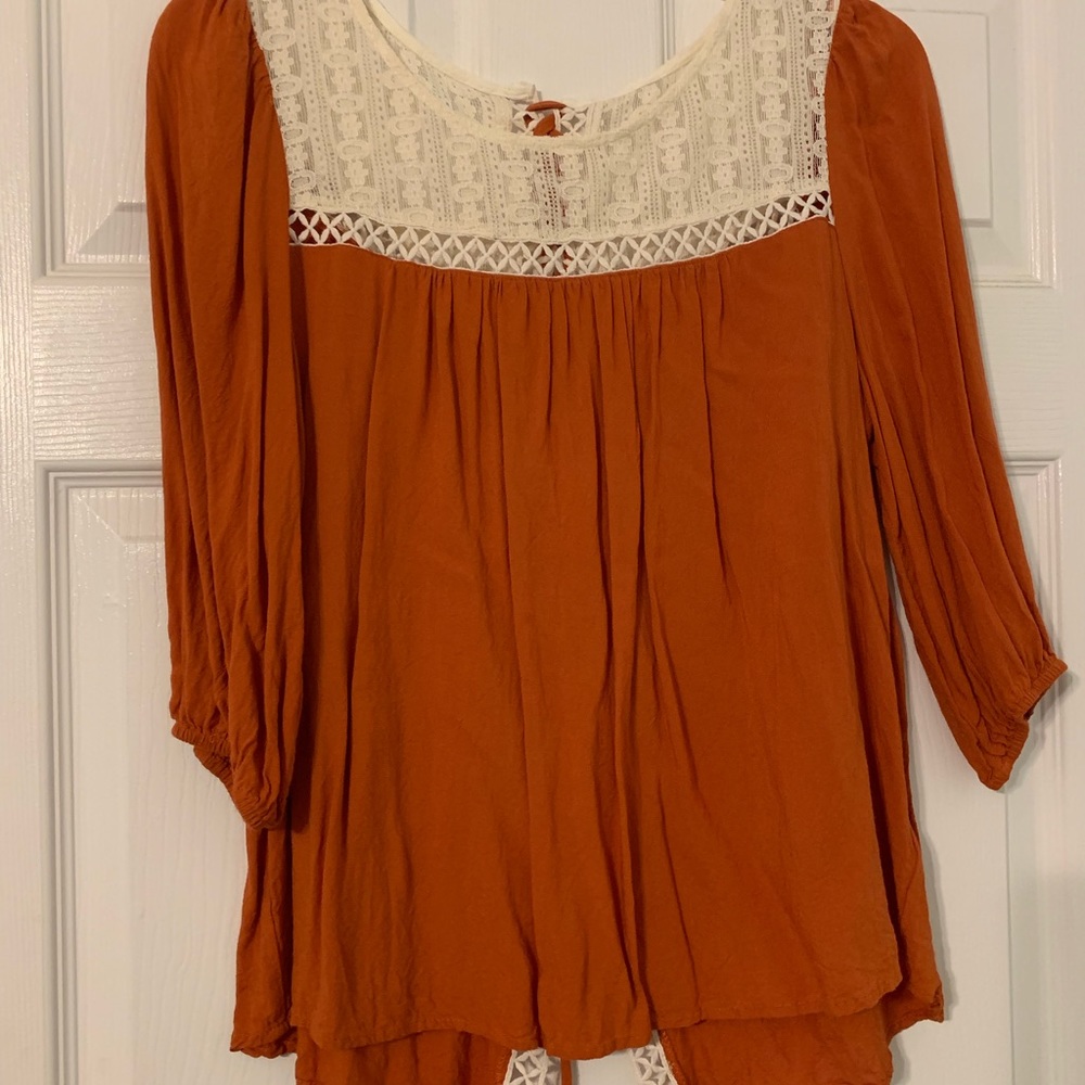 Burnt Orange Blouse.